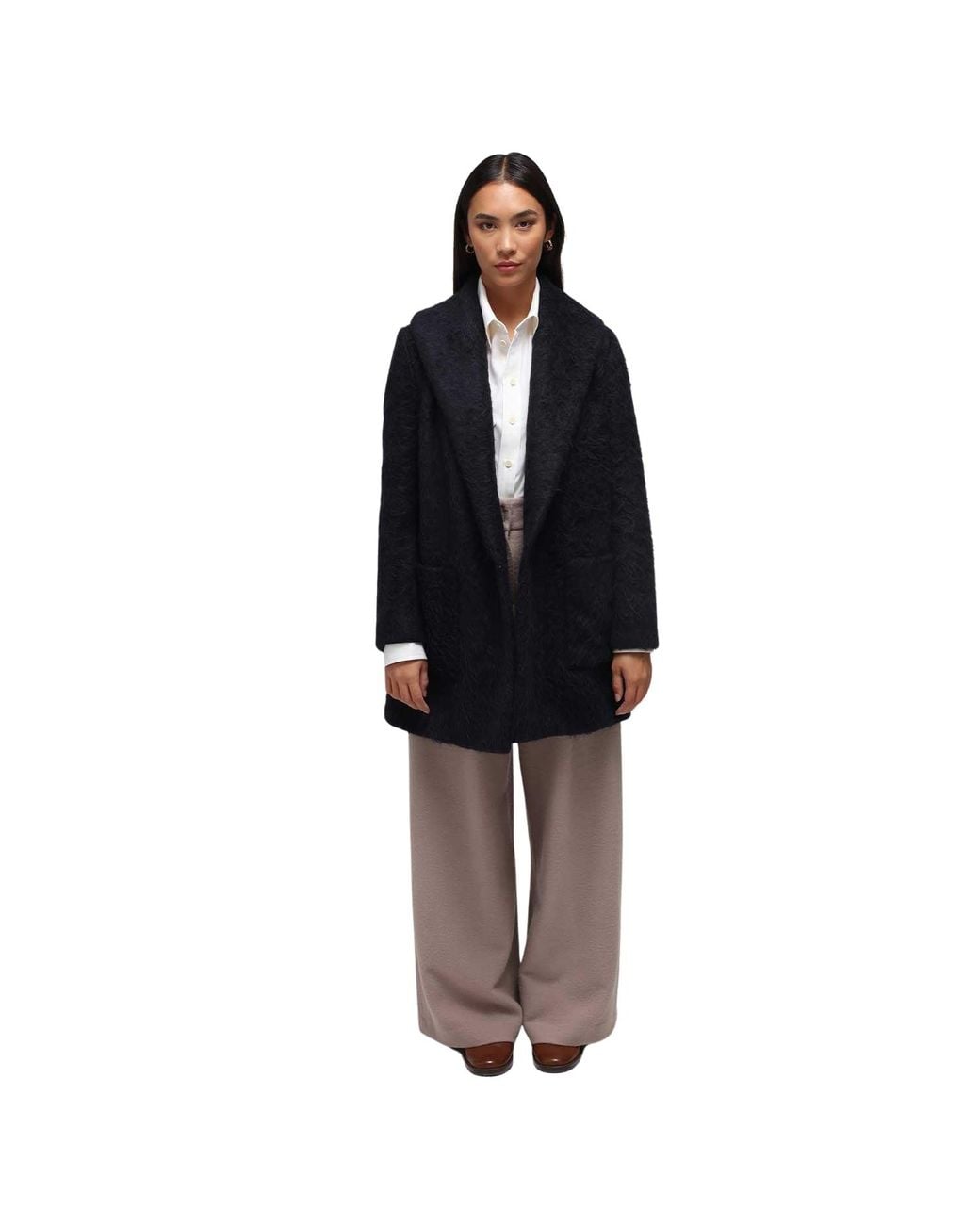 Humans & Land Black Winter Short Coat