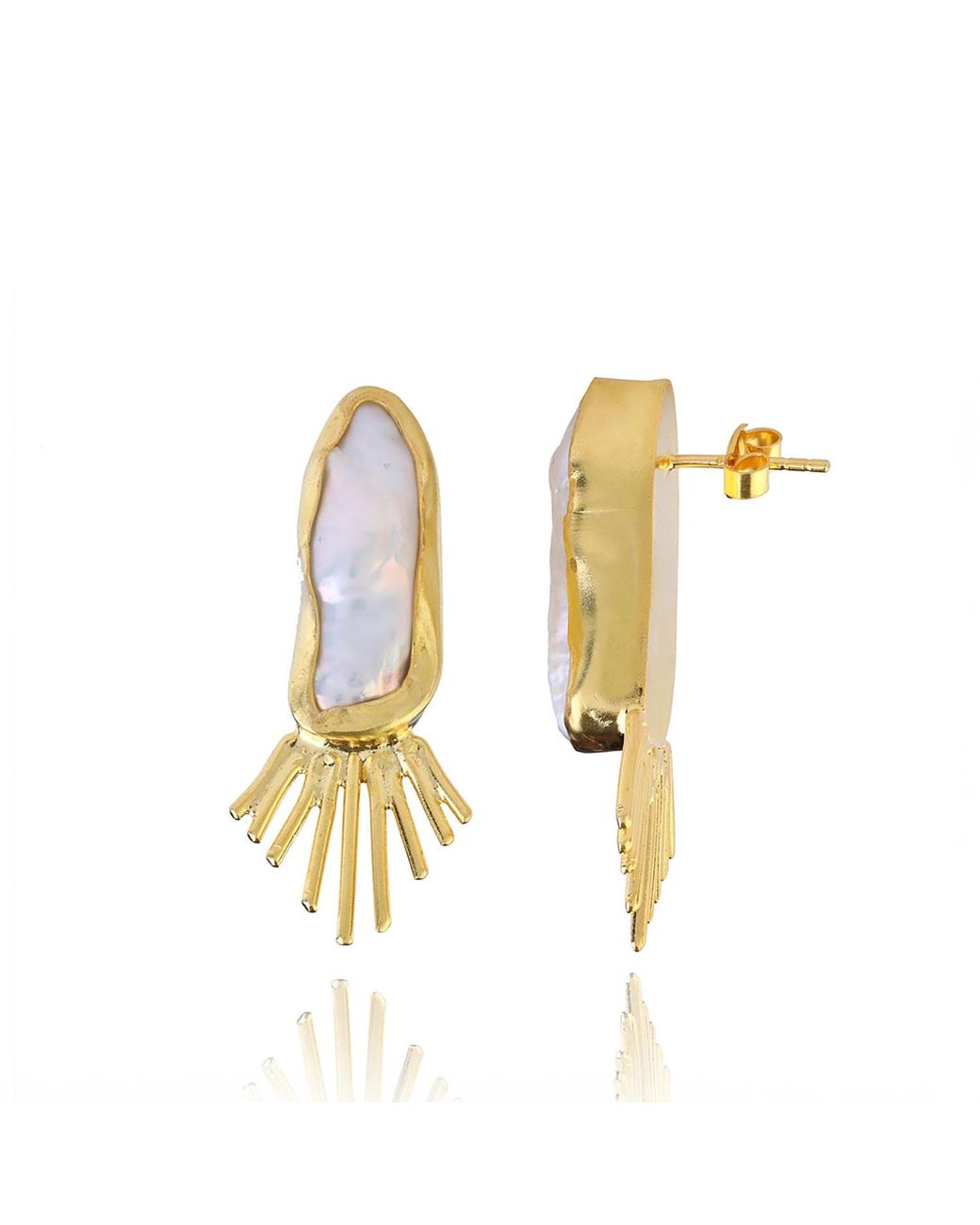 Ece London Metallic The Theia Pearl Earrings