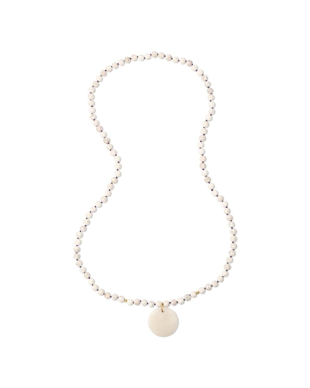 Heather Hawkins Jewelry White Rockabye Long Pendant Gemstone Necklace