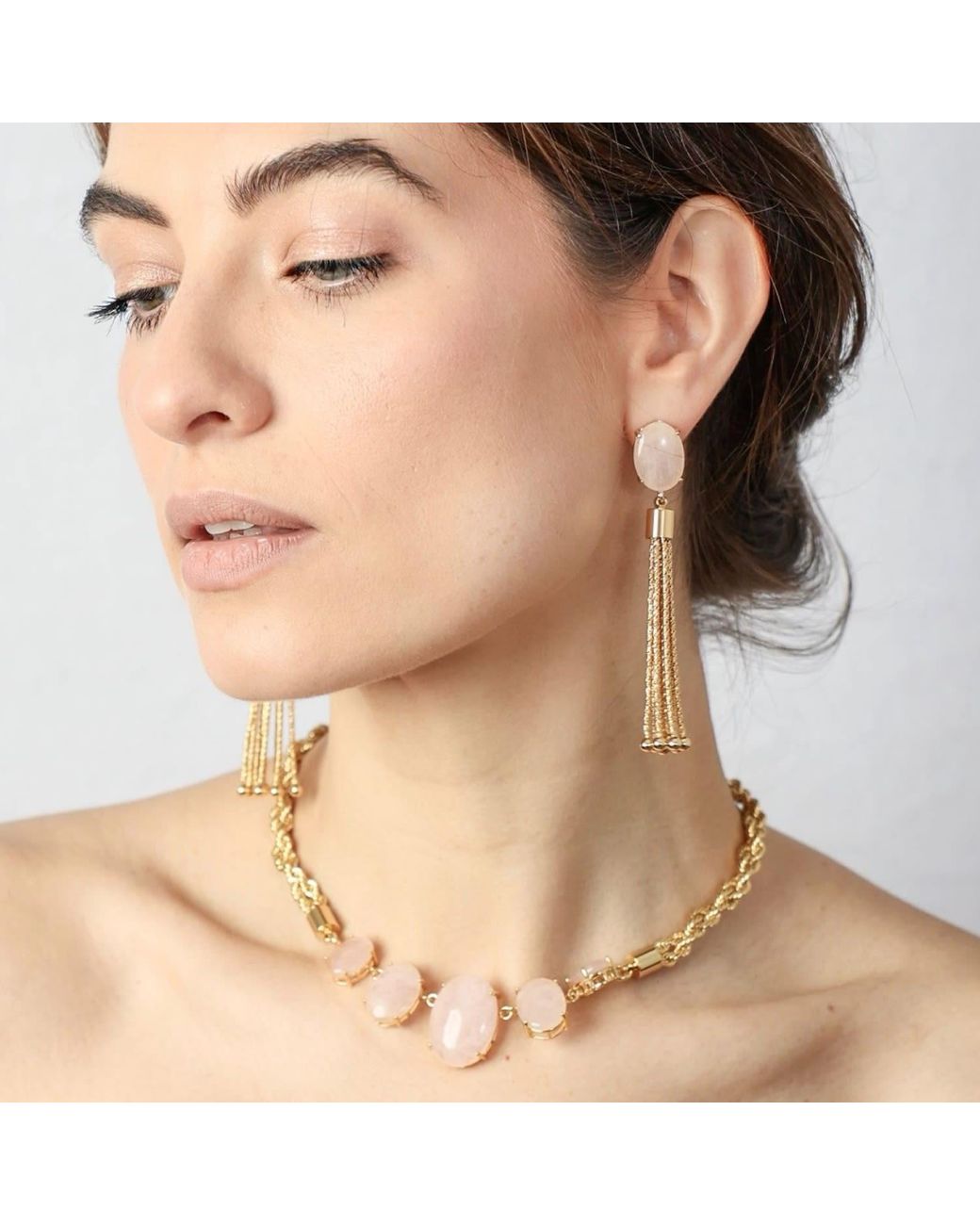 Crystalline Jewellery Metallic Rose Cascade Earrings
