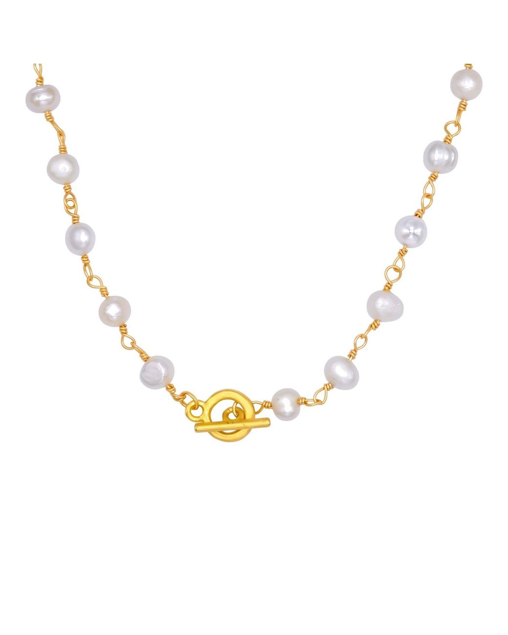 Iris London Metallic Anna Pearl Necklace