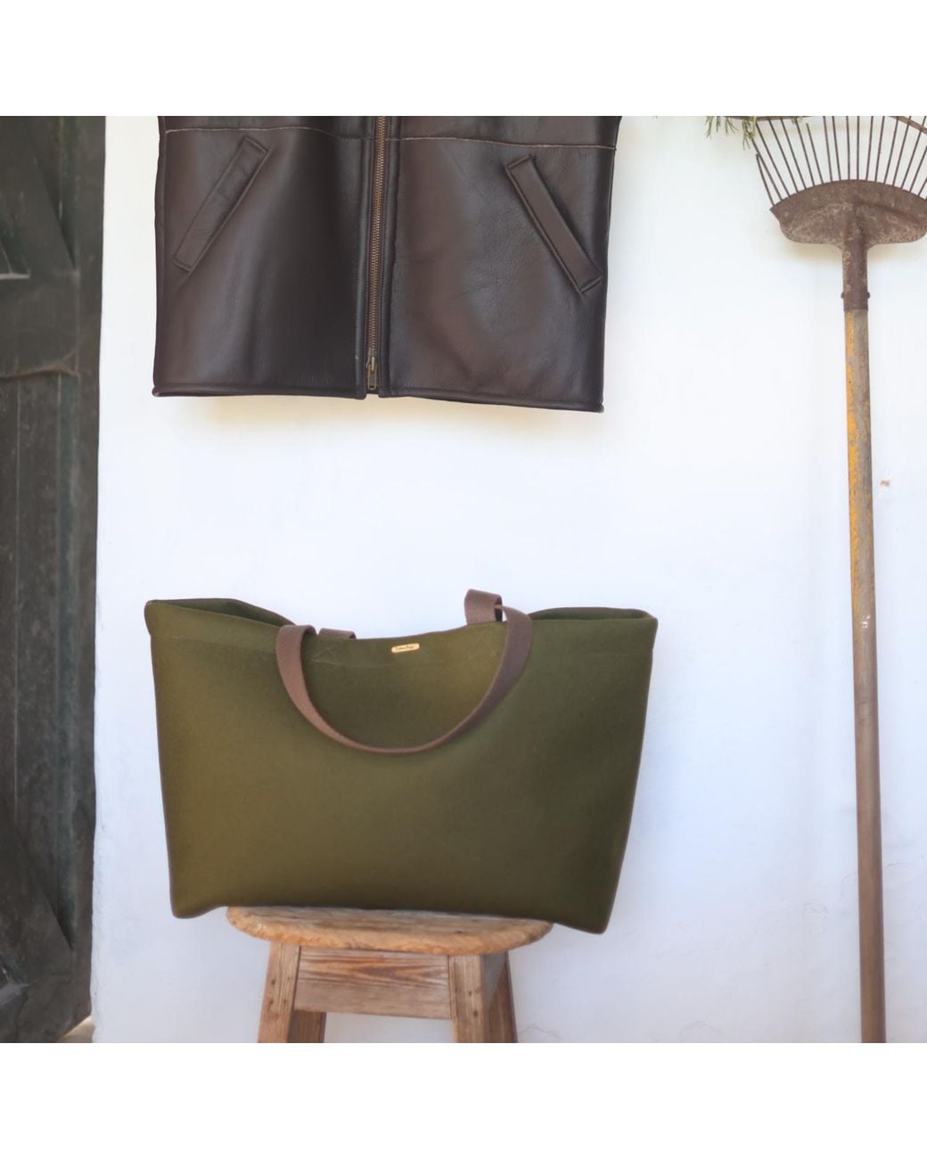 Owen Barry Green Canvas Felt Bag Caddy