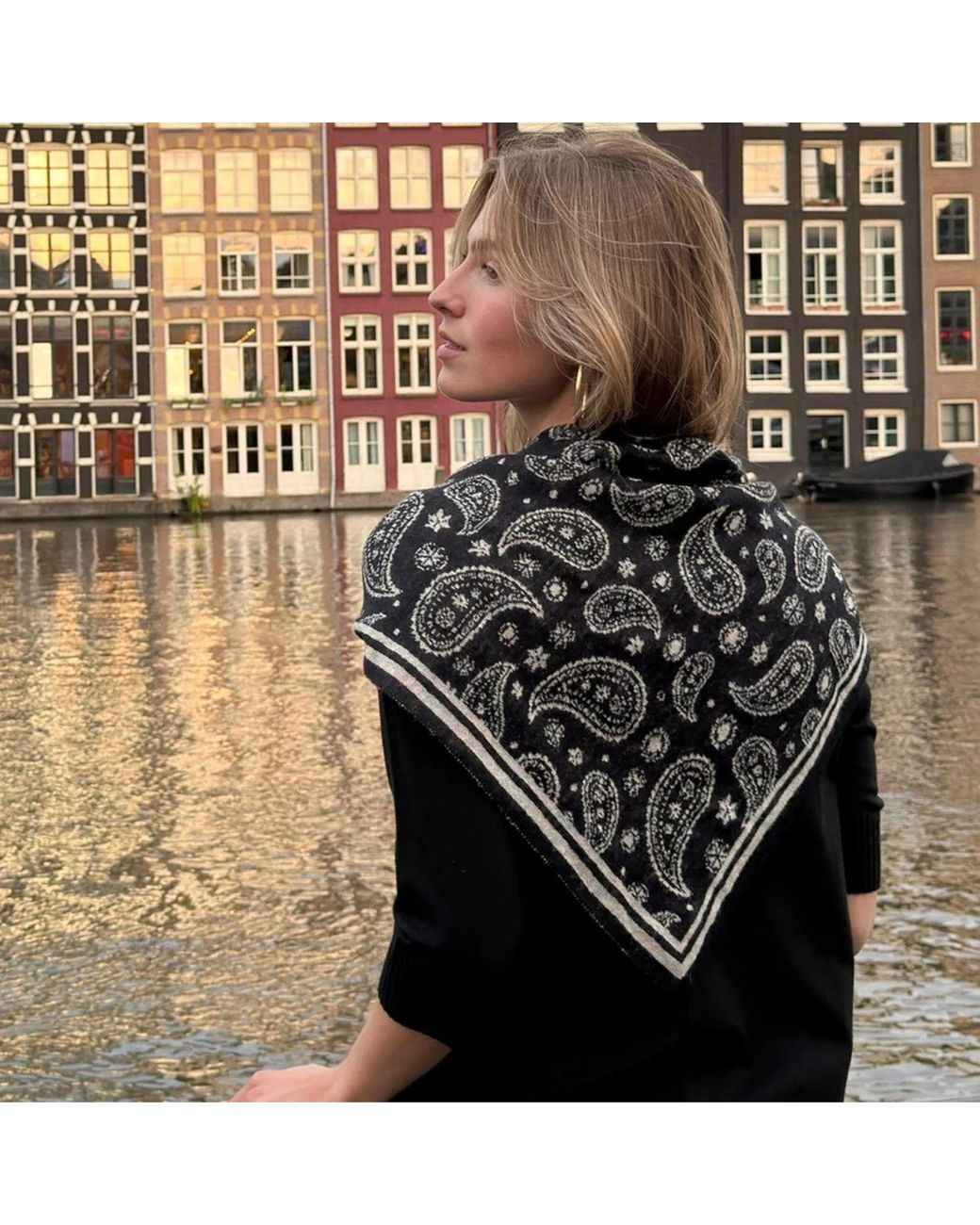 Mohair&Angora Black Mohair Foulard