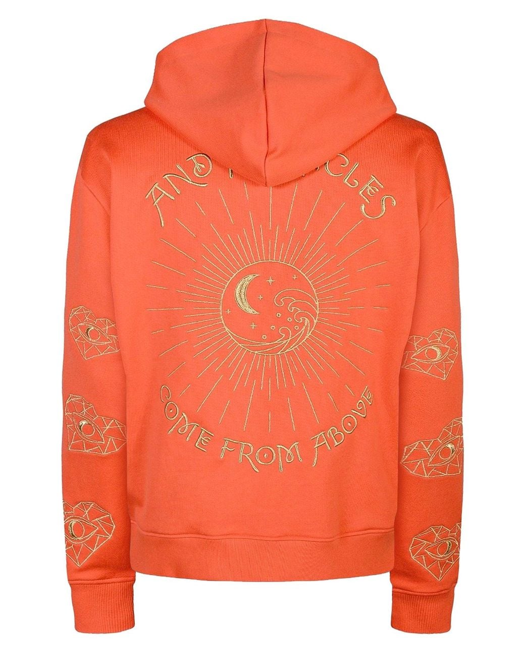 Miracles Manifester Orange Show Your Love Affirmation Embroidered Hoodie