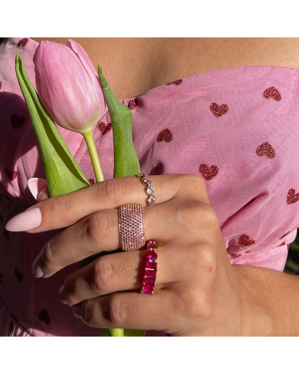 Native Gem Pink Billionaire Ring