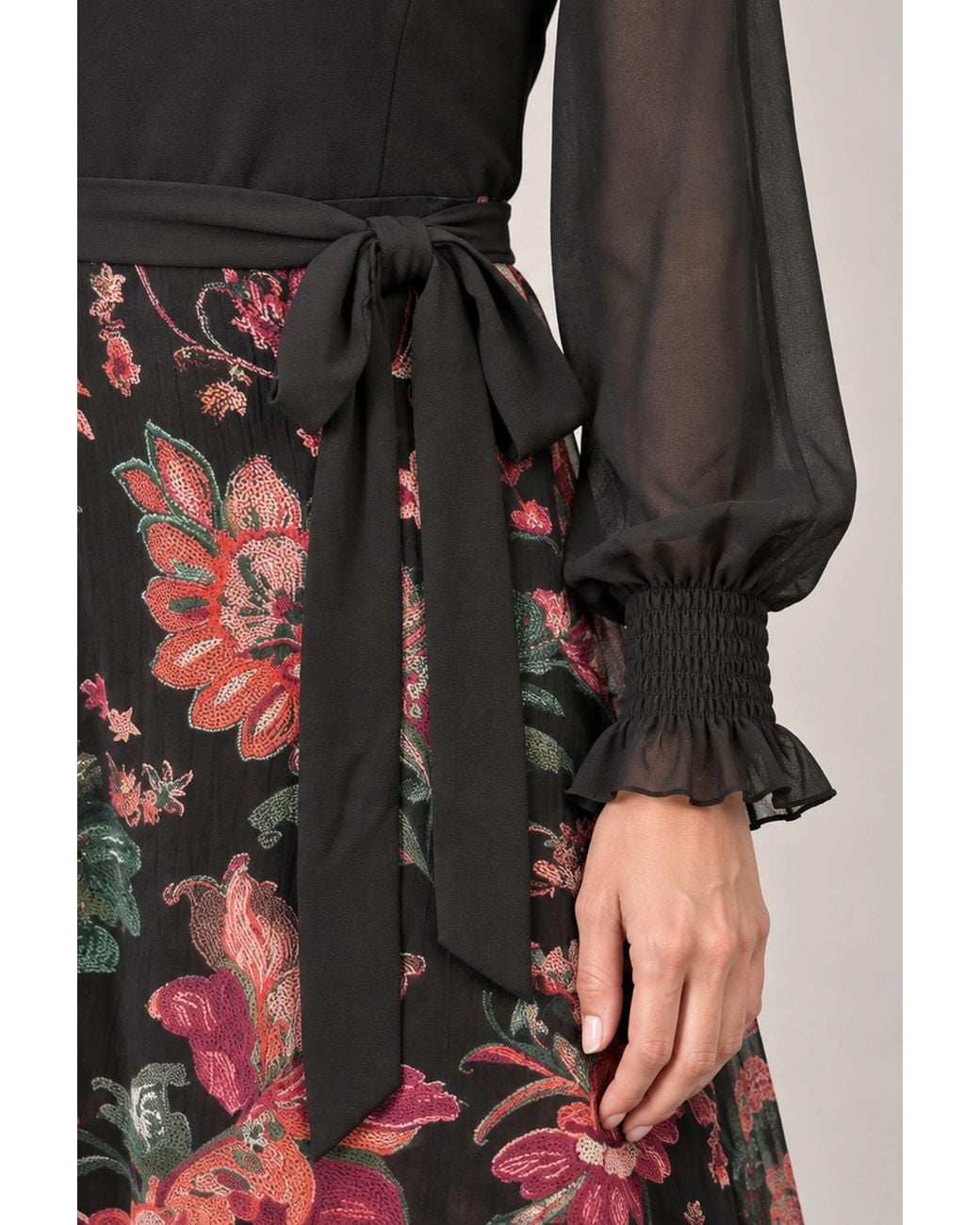 James Lakeland Black Floral Midi Dress
