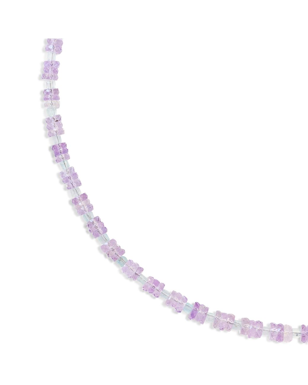 Bombyx House Metallic Birthstone February Amethyst Heishi Necklace
