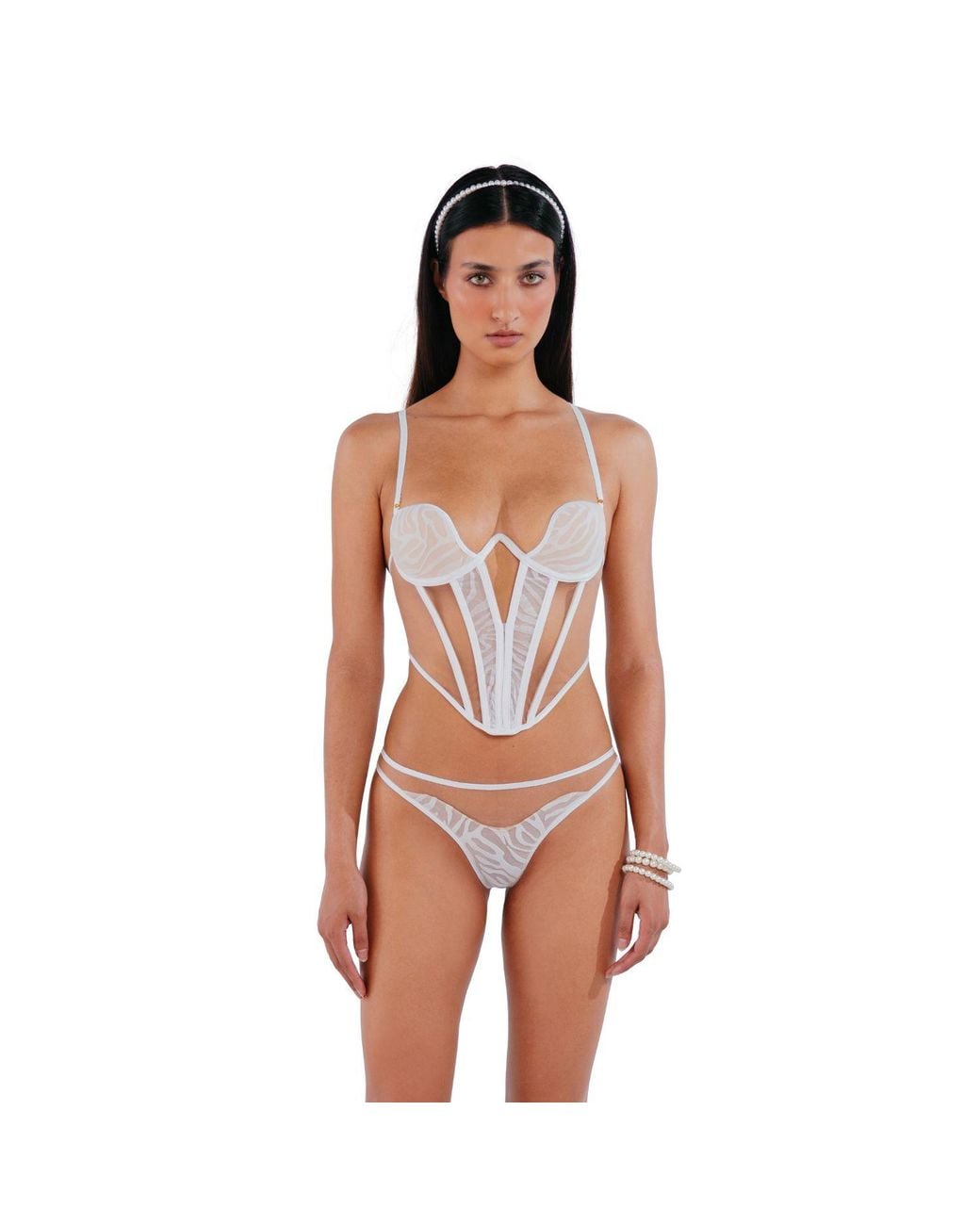 Perilla Lingerie White Kylie One Thong