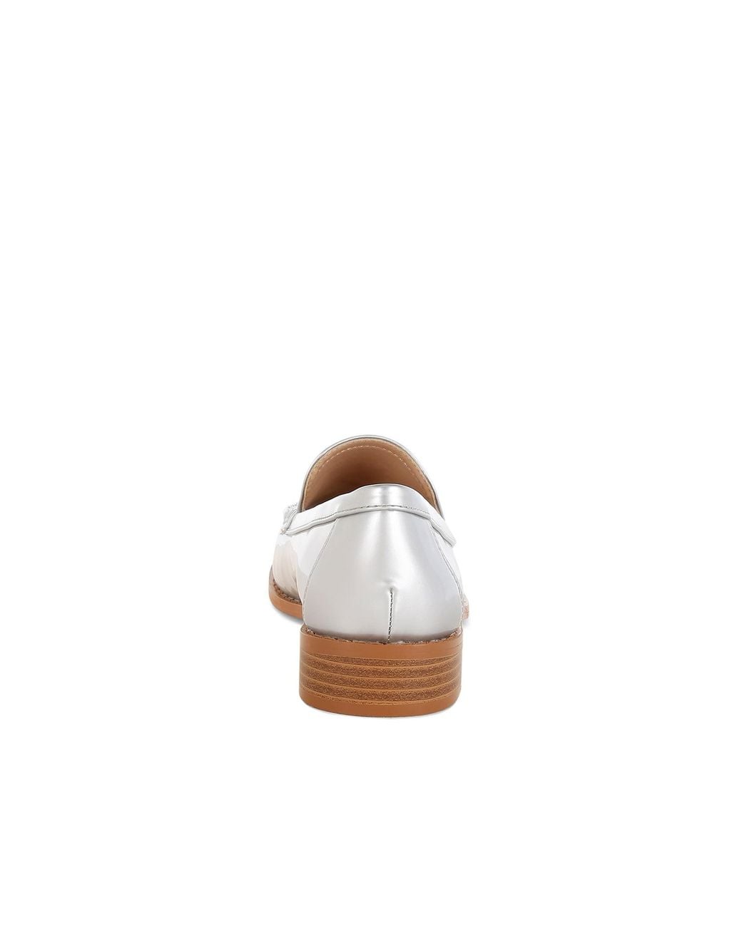 Rag & Co White Corleone Pleather Stacked Heel Loafers
