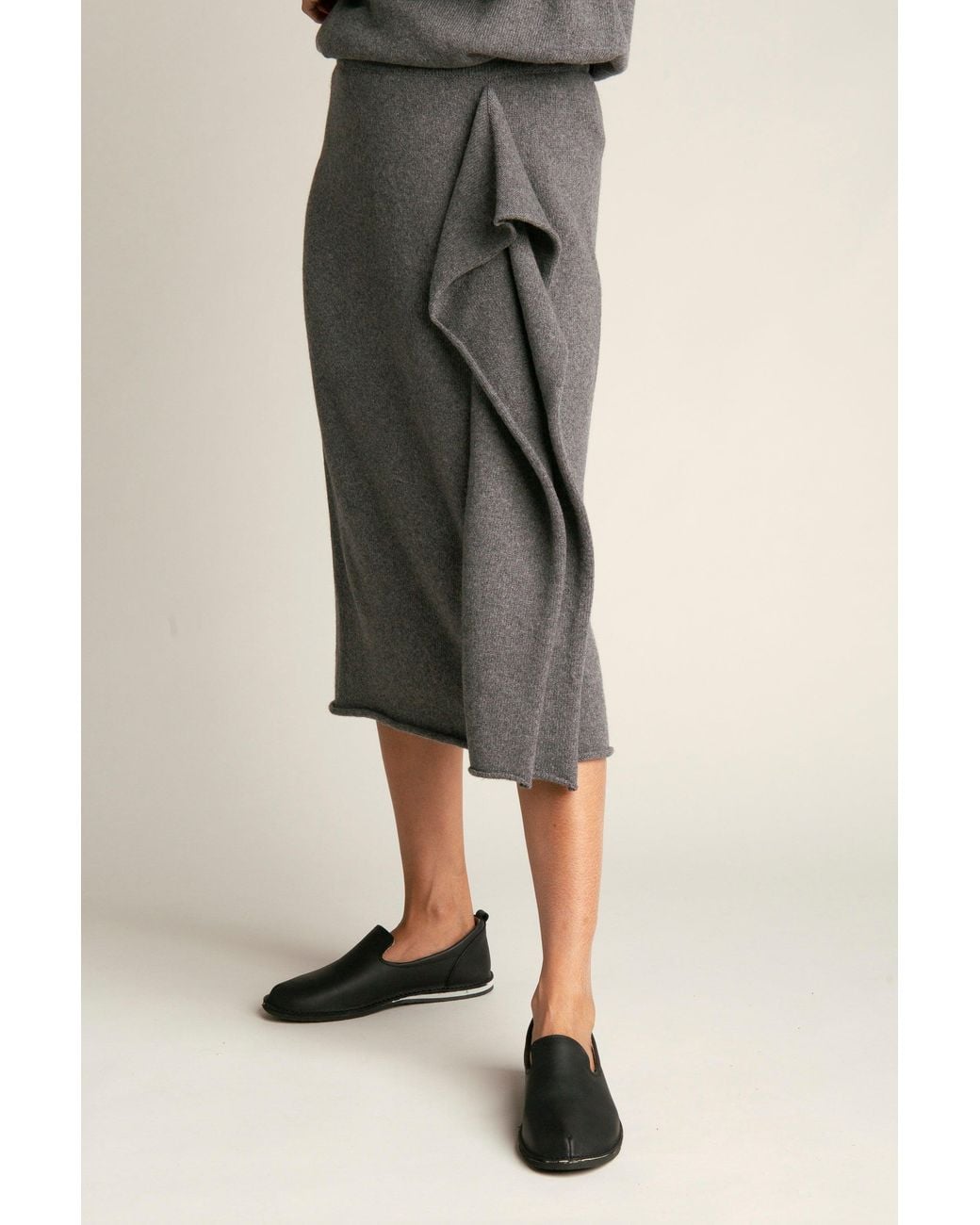 Reet Aus Gray Seamless Skirt From Recycled Wool