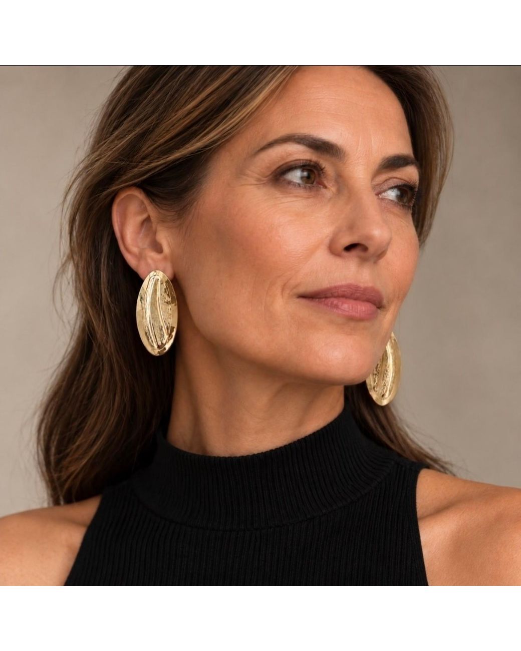 Vstyle Metallic Sculpted Wave Statement Earrings