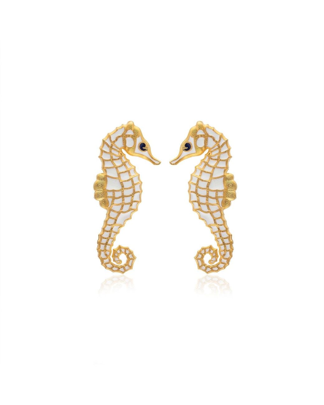 Milou Jewelry White Seahorse Earrings