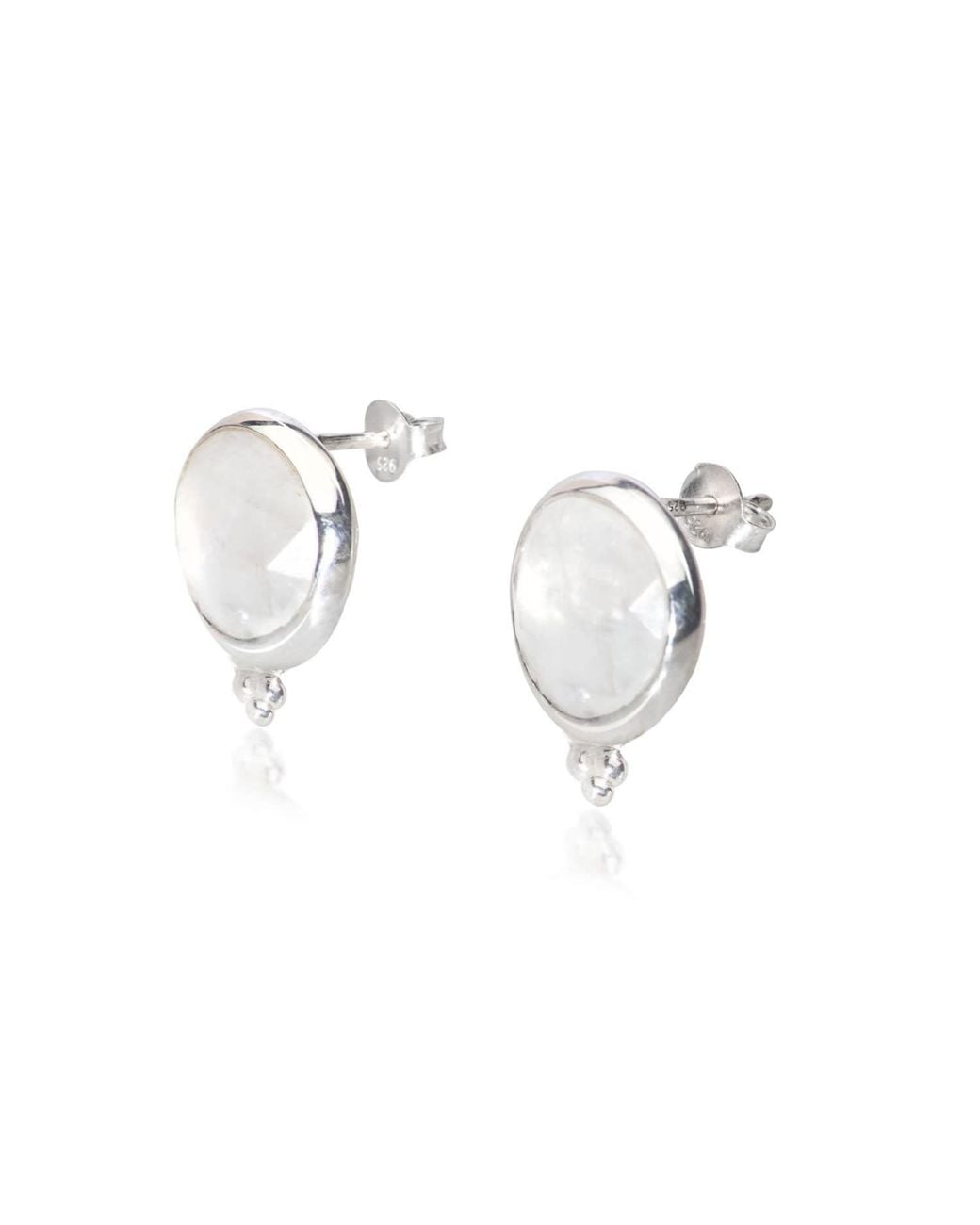 The Jewellery Store London Metallic Moonstone 'You Are Loved' Stud Earrings