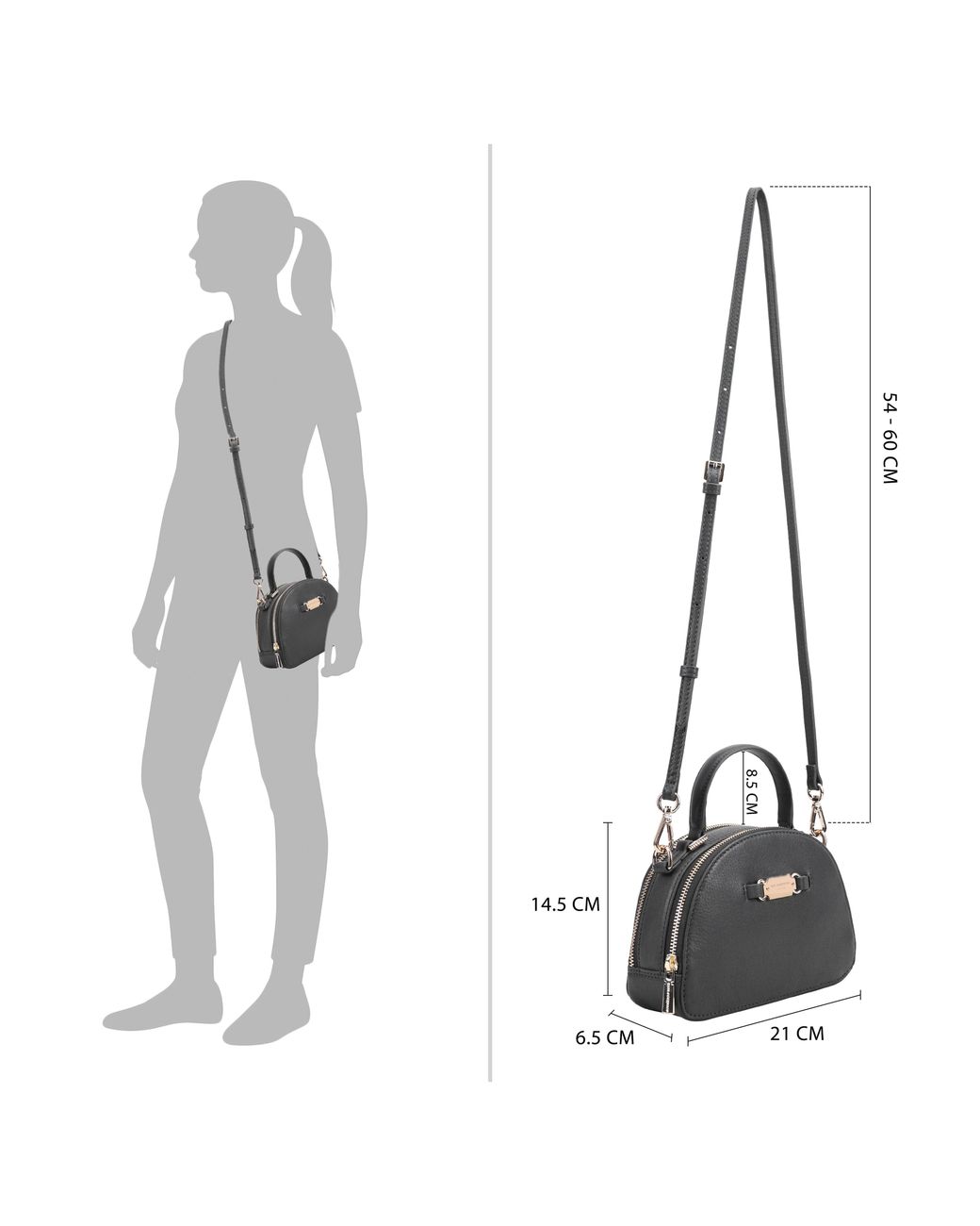 Paul Costelloe Black Ebury Crossbody Bag