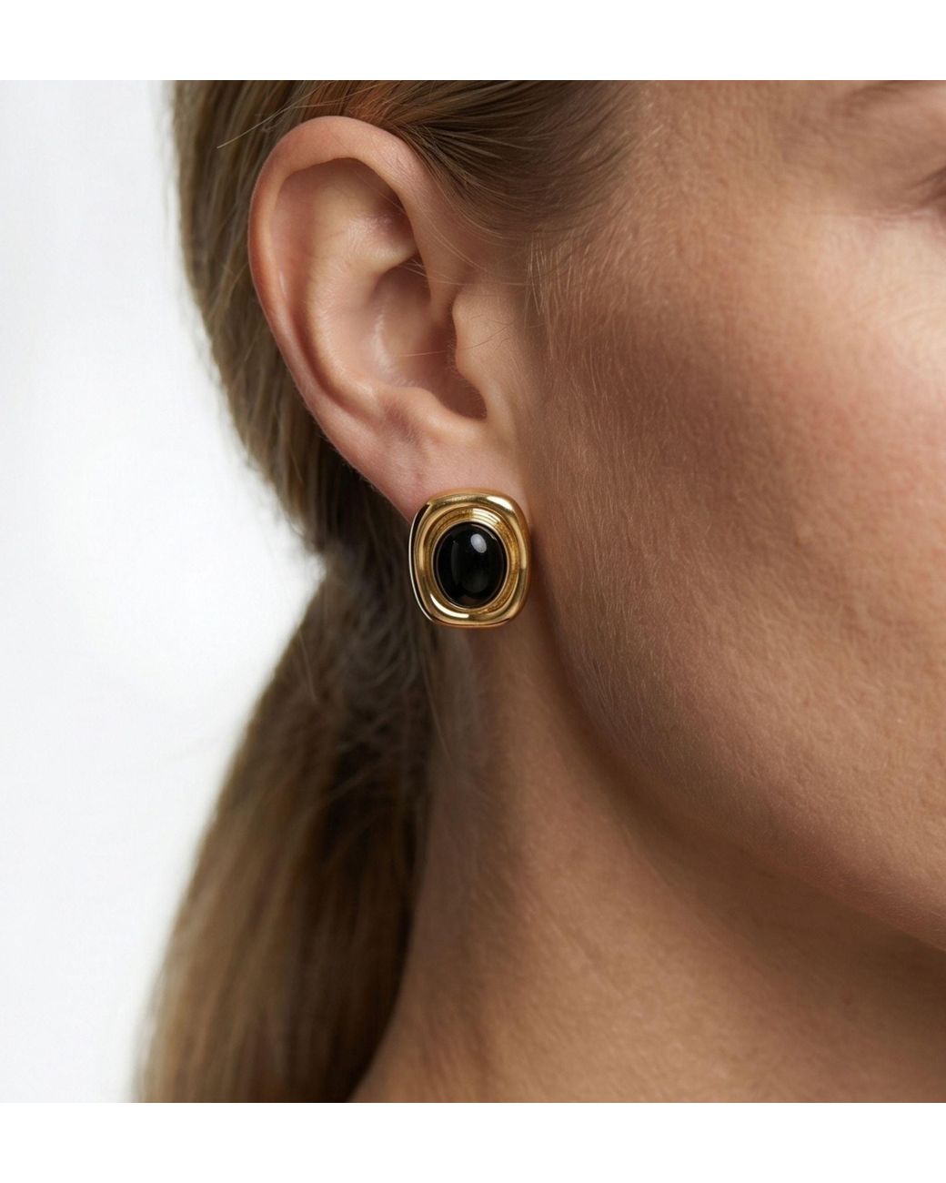 Uchi and Soto Metallic Enso Onyx & Stud Earrings