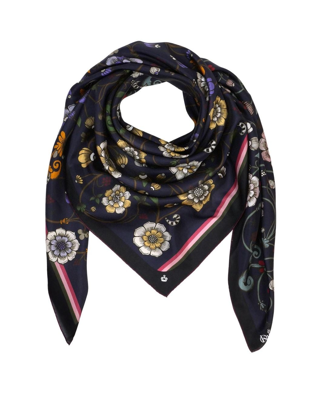 Kueen Black Silk Scarf