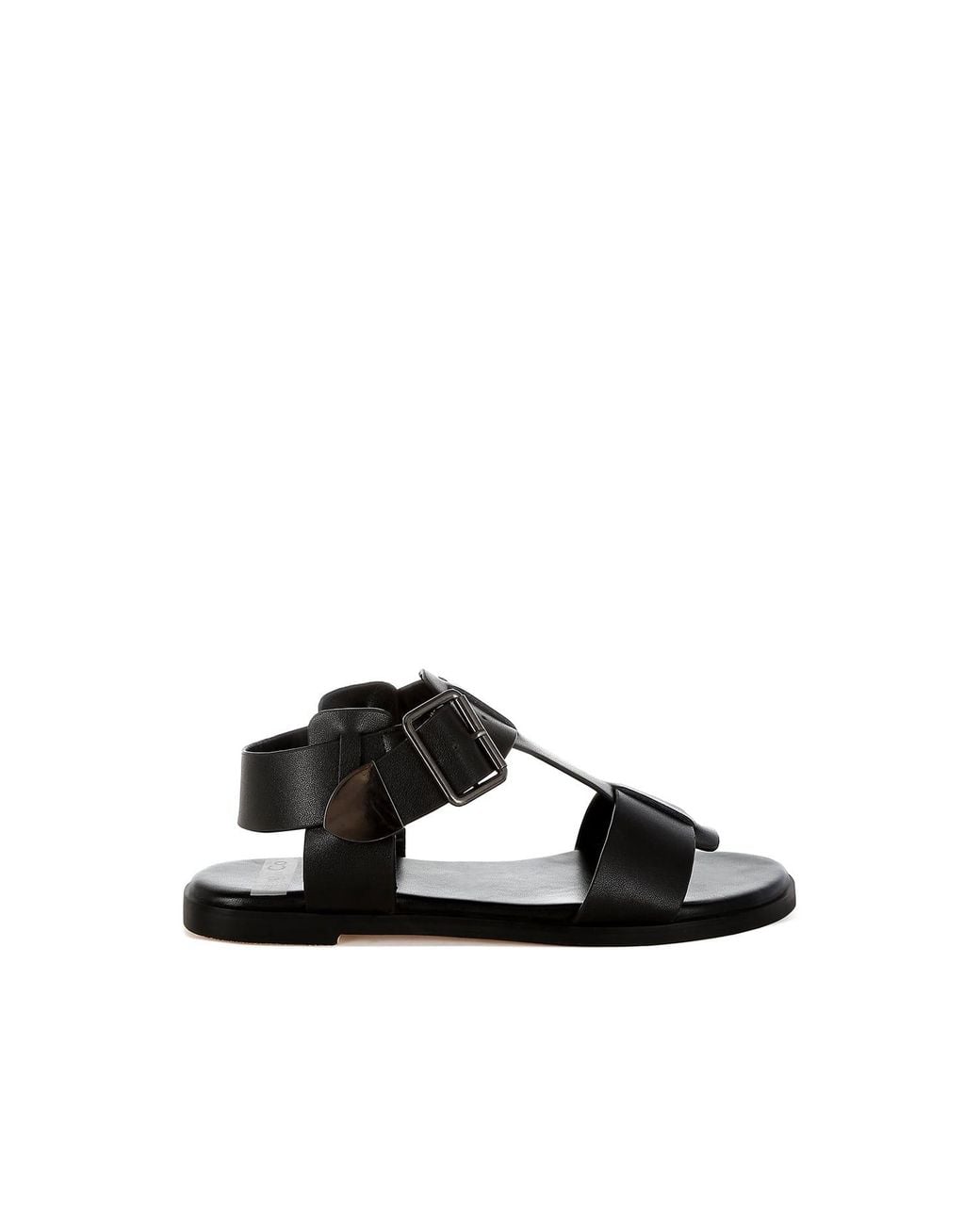 Rag & Co Black Shayla Gladiator Flat Sandals