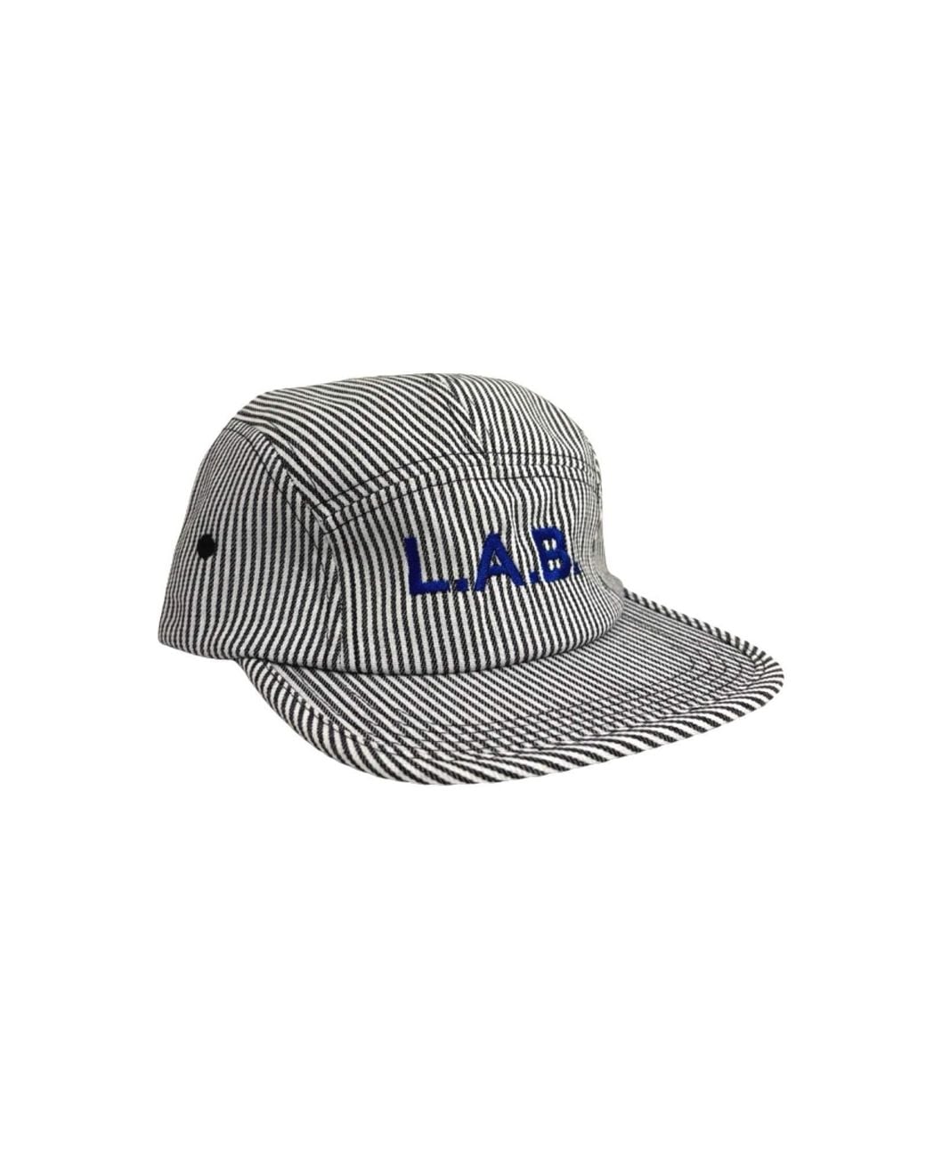 London Atelier Byproduct Gray Lab Striped Embroidery Logo Hat