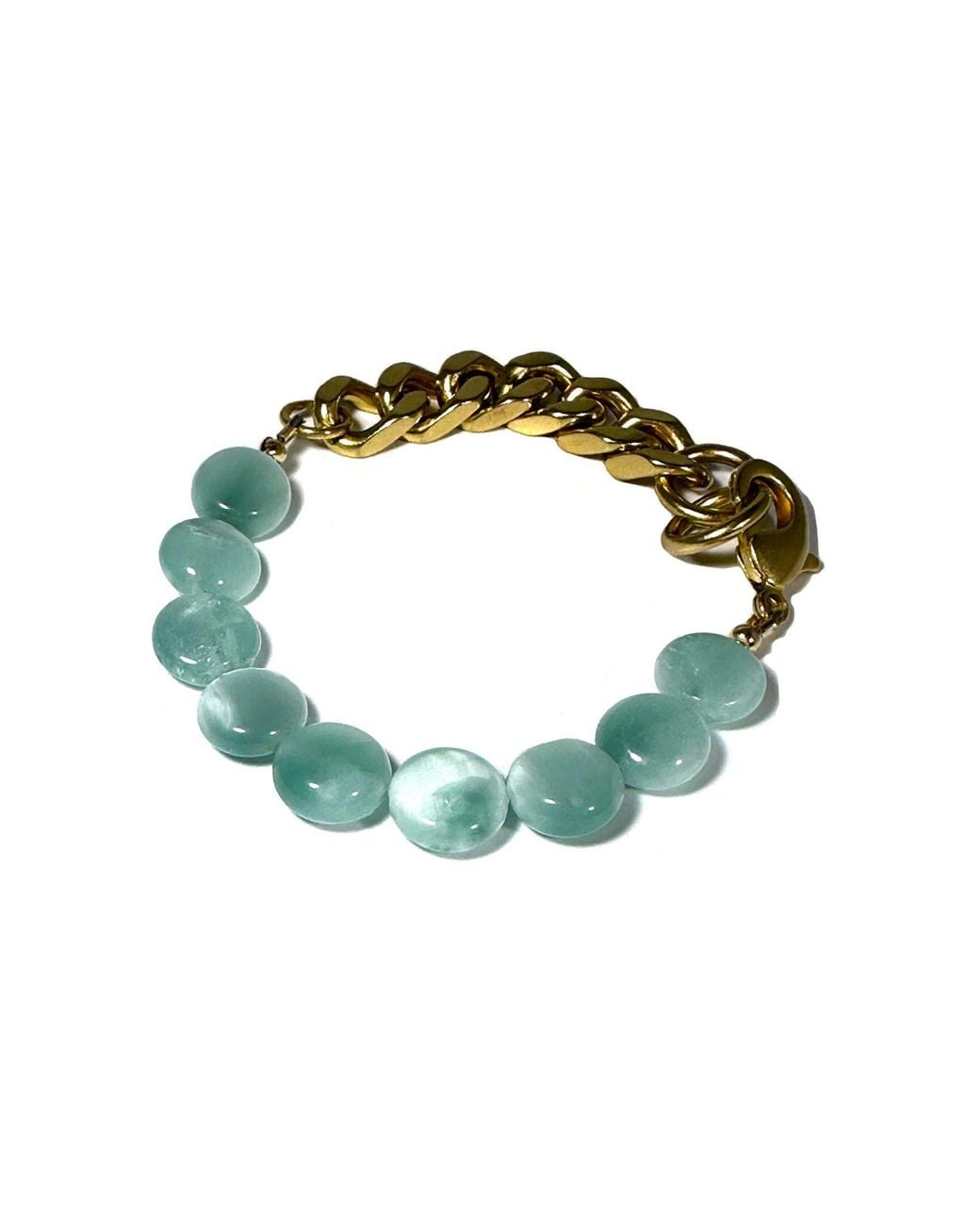 Rachel Nathan Green Remix Moonstone Coin Bracelet