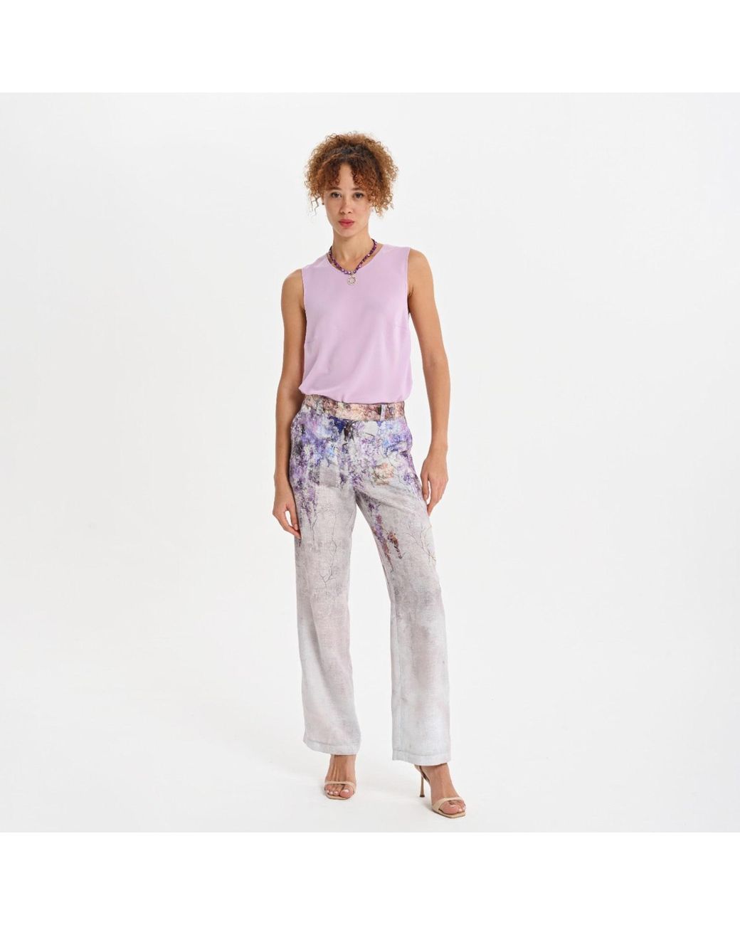 Lalipop Design Purple Layered Chiffon Lilac Blouse
