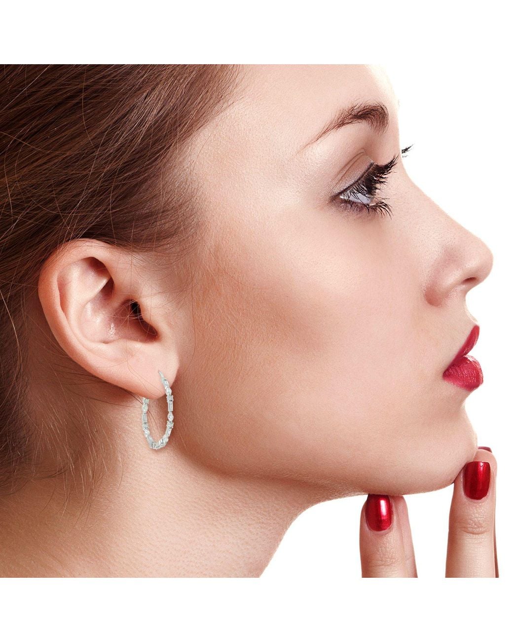 Artisan Metallic Natural Diamond Designer Hoop Earrings 18k Gold