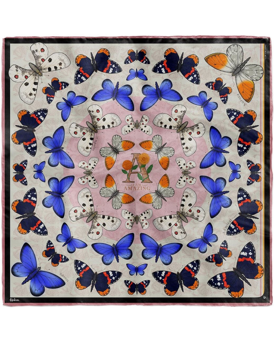 Kueen Blue Silk Scarf