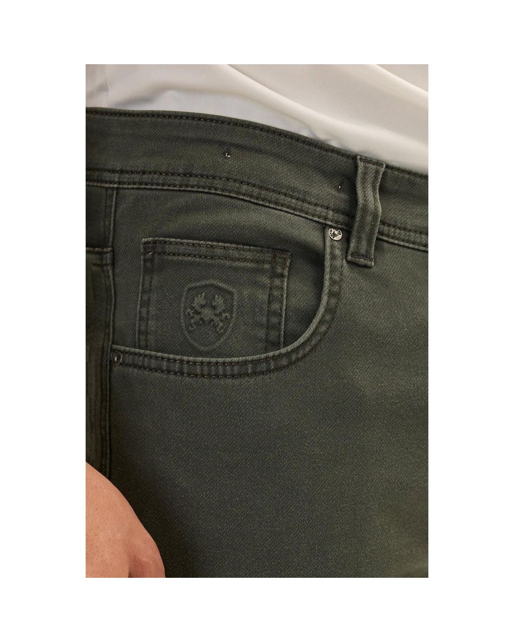Ron Tomson Green Super Soft 5-Pocket Style Pants for men