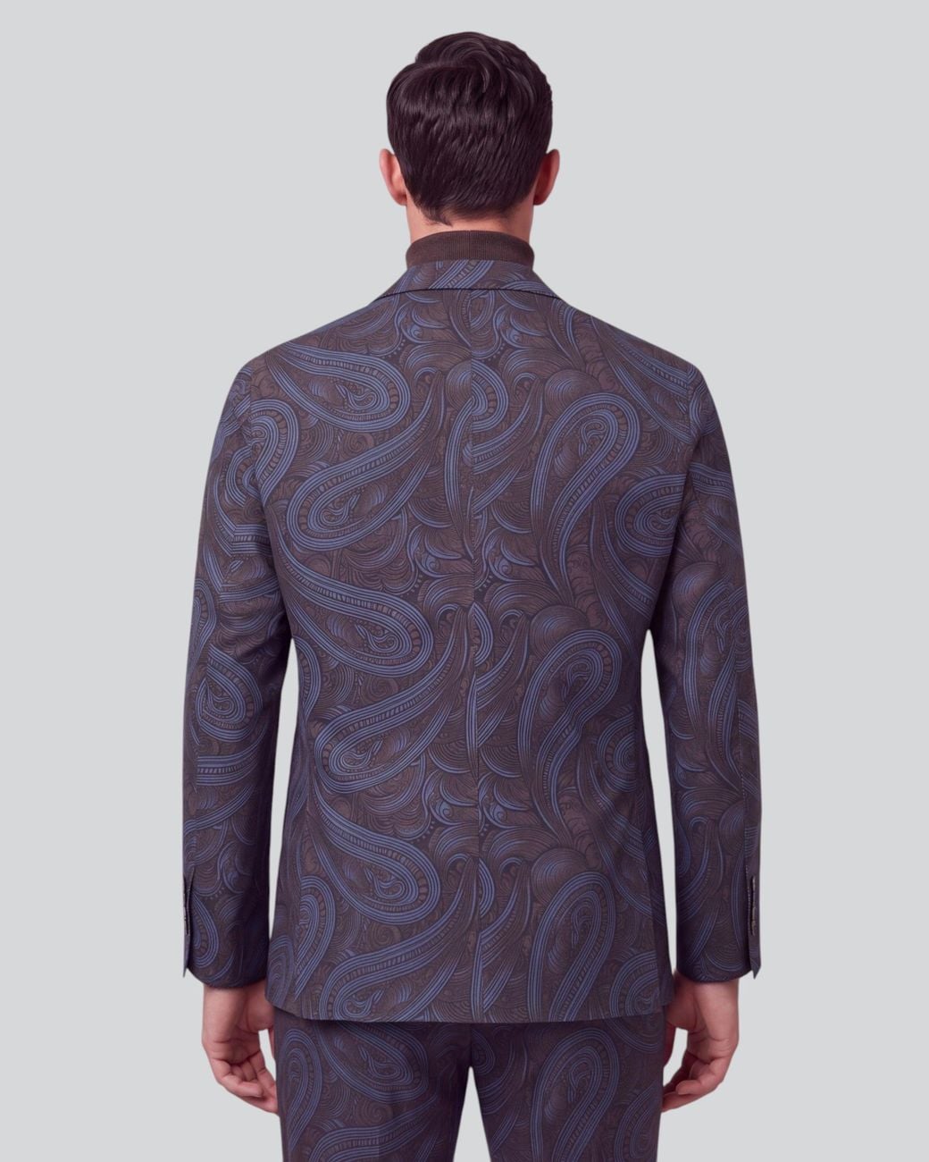 Lords of Harlech Blue Jaques Paisley Badalona Brownie Wool Blazer for men