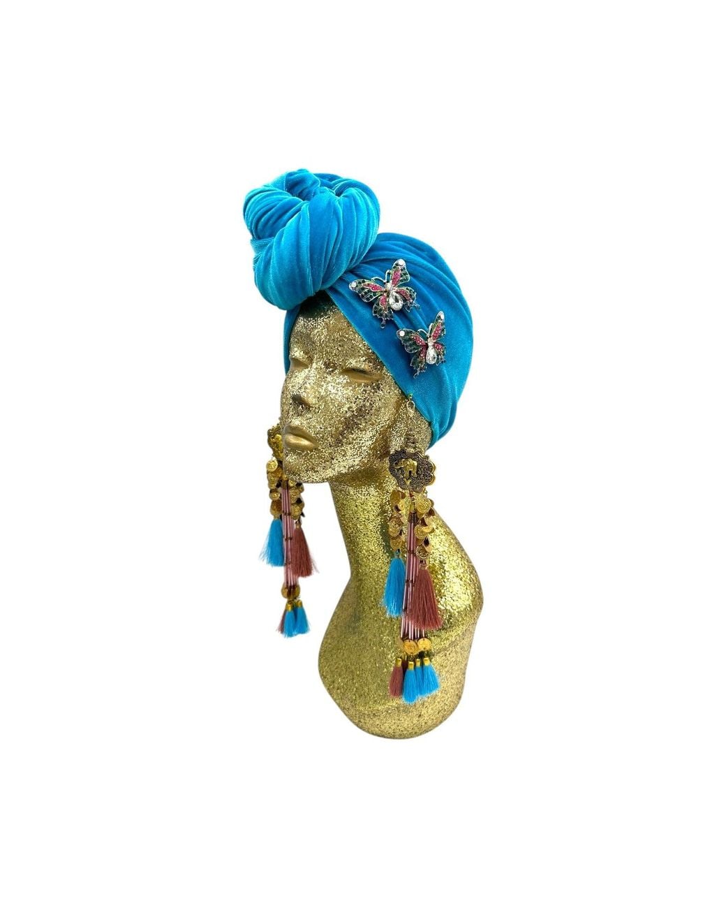 Julia Clancey Blue Azure Butterfly's Dream Turban