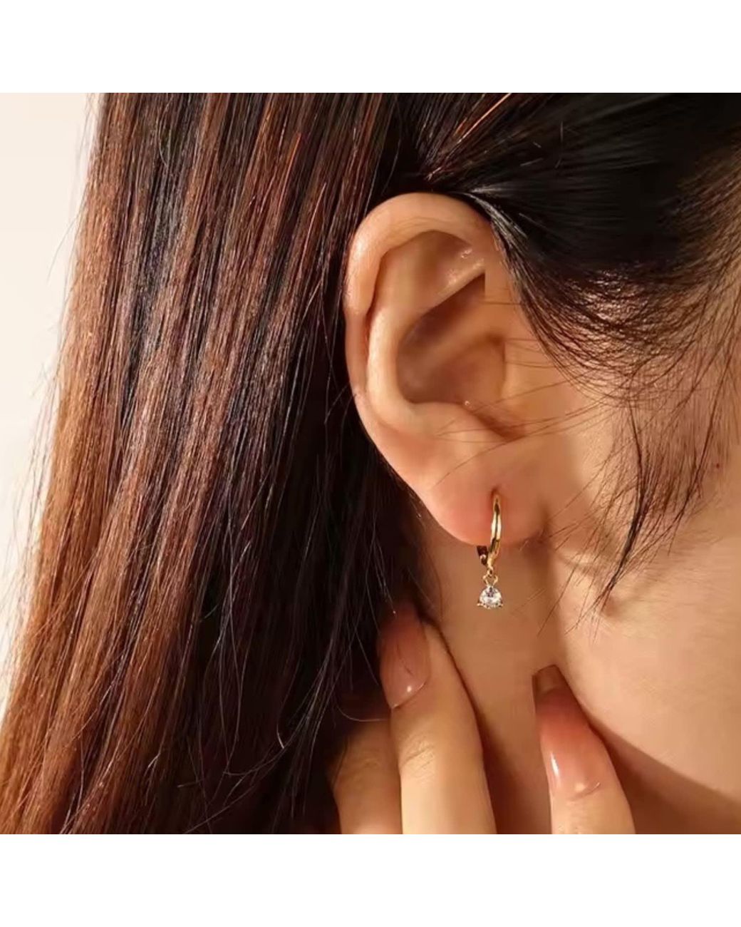 Nazzar Metallic Mini Zirconia Drop Earrings