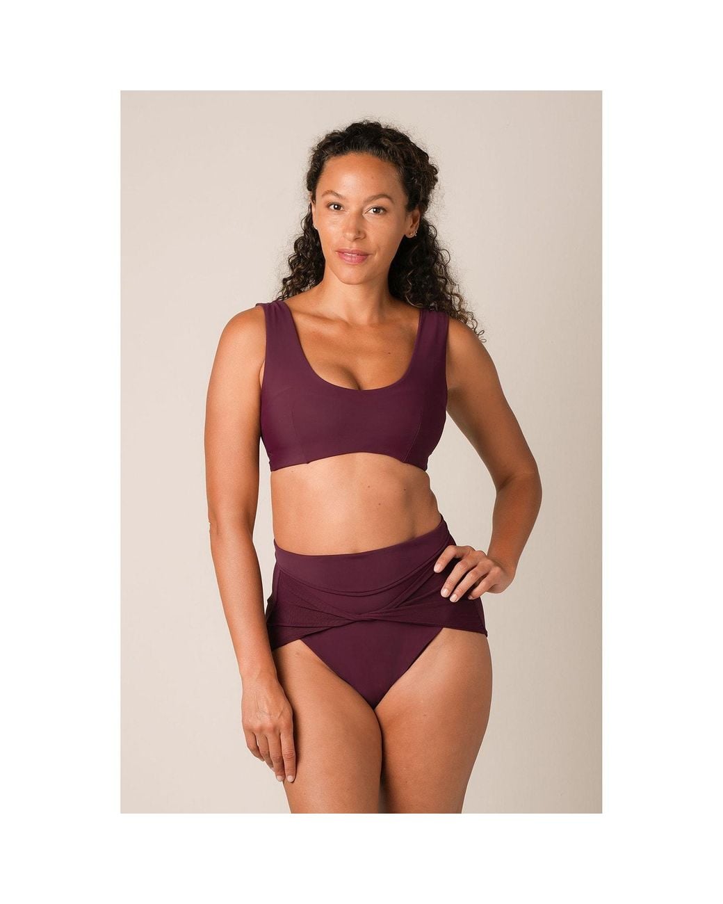 Serotone Swim Purple High Cut Twist Bottoms