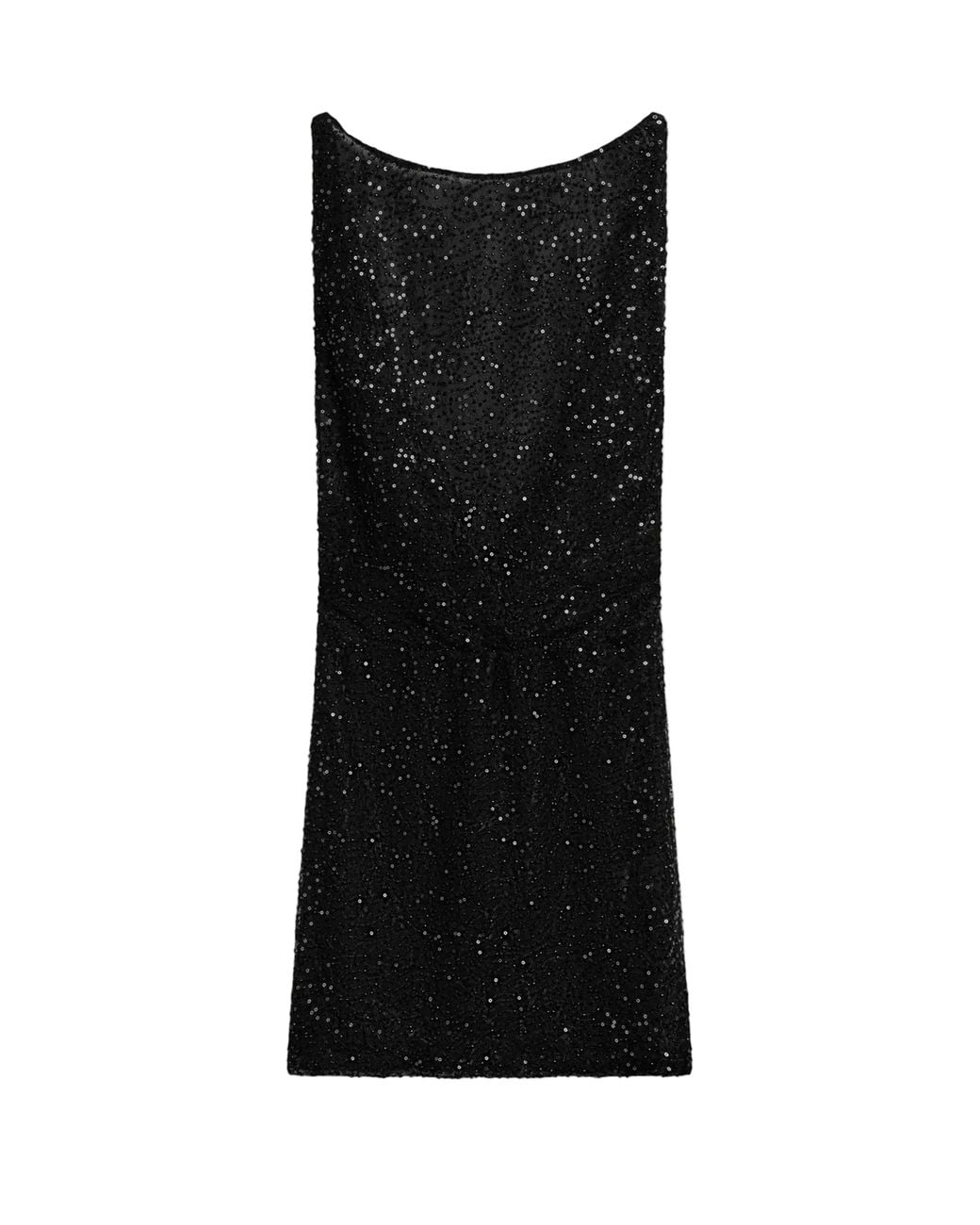 Nocturne Black Sequin Open Back Mini Dress