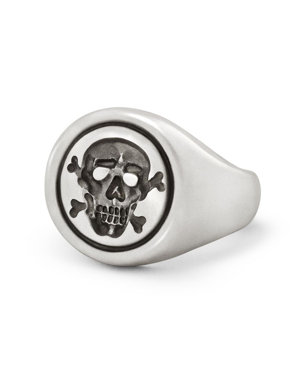 Snake Bones Metallic Jolly Roger Skull & Bones Signet Ring for men
