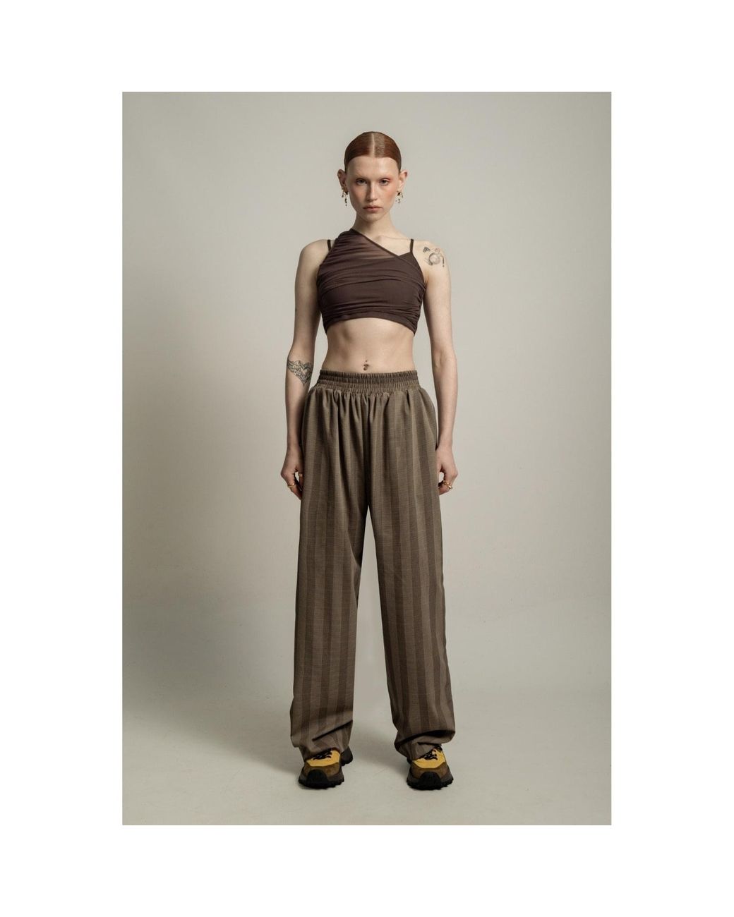 Van Brussel Brown Neutrals Soren Elasticated Waist Trousers