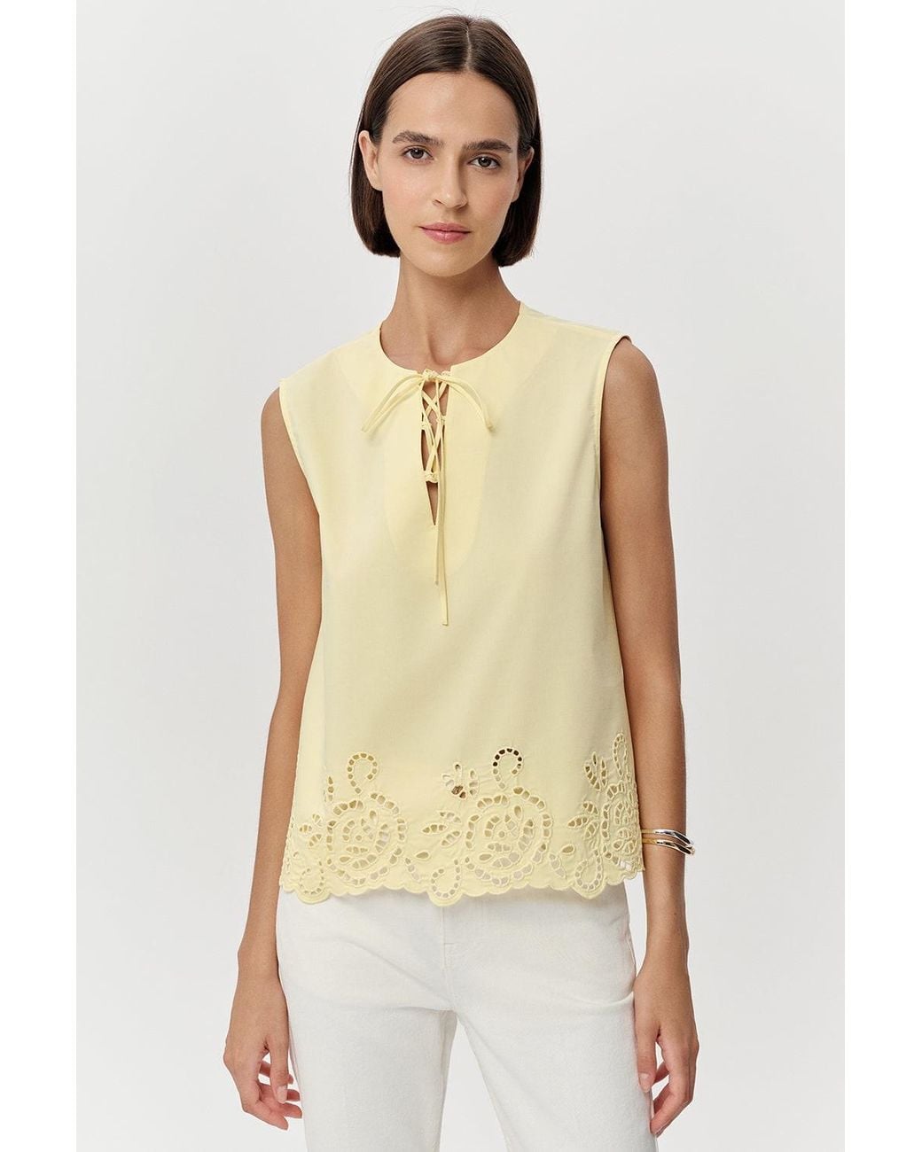 Exquise Yellow Adrianne Sleeveless Blouse
