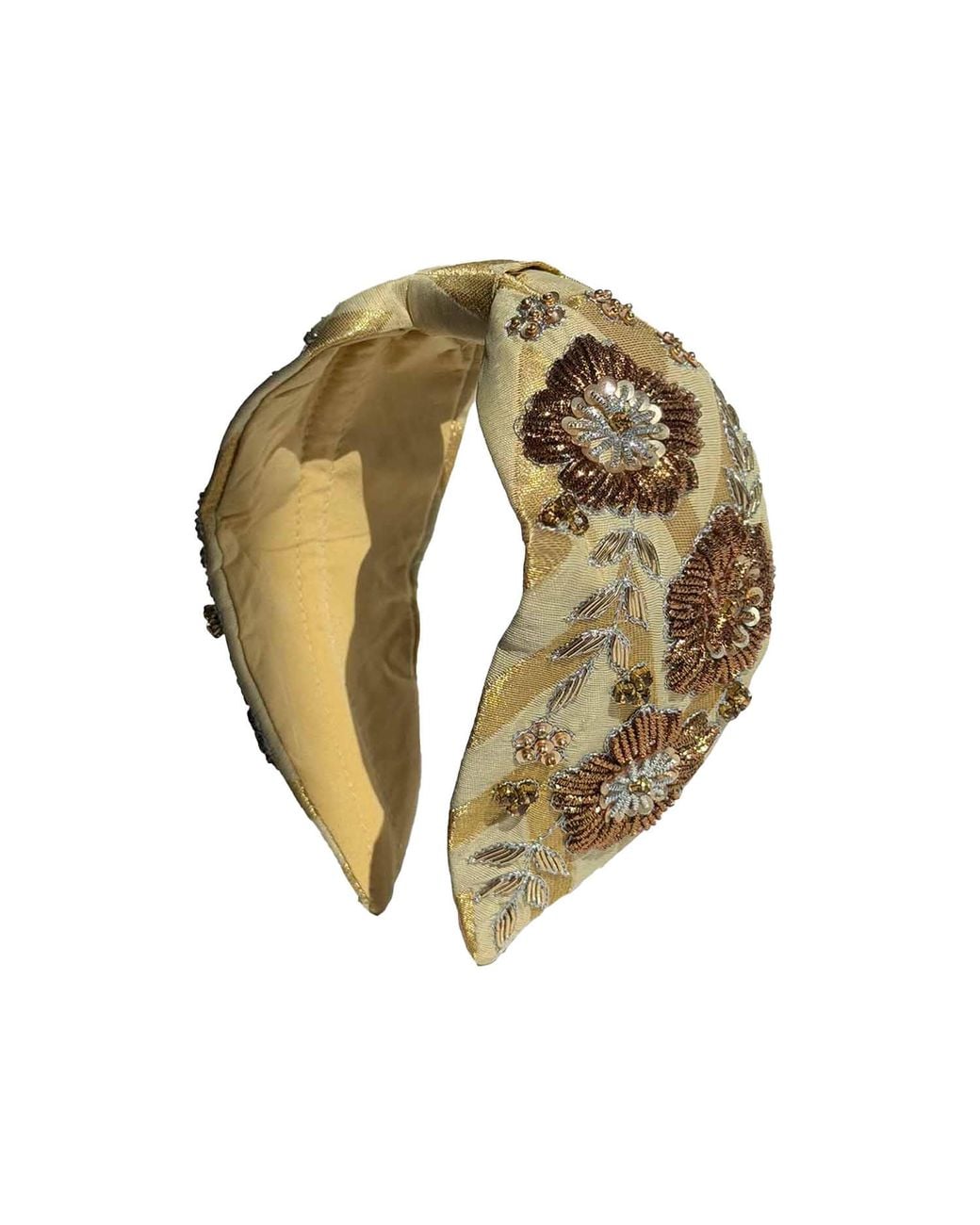 VETKA Metallic Neutrals Headband Amber Bloom