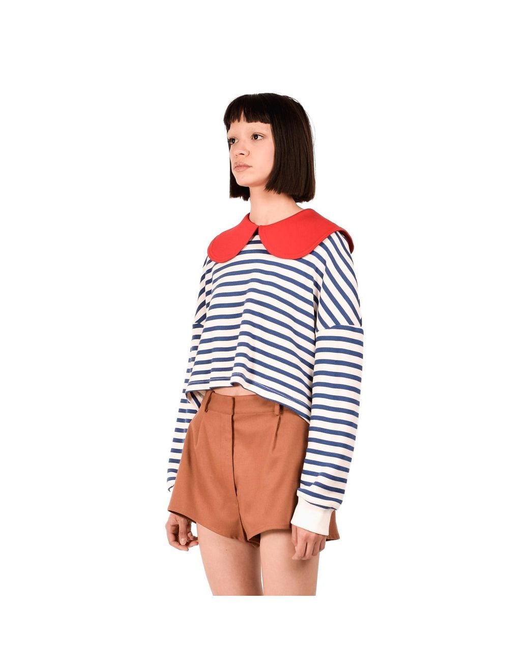 Ioana Ciolacu Red Striped Orchid Sweatshirt