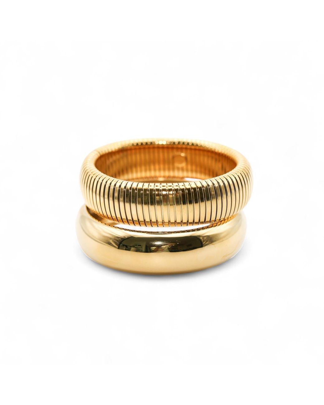 Miss Cecilia Metallic Ribbed Flex Bangle