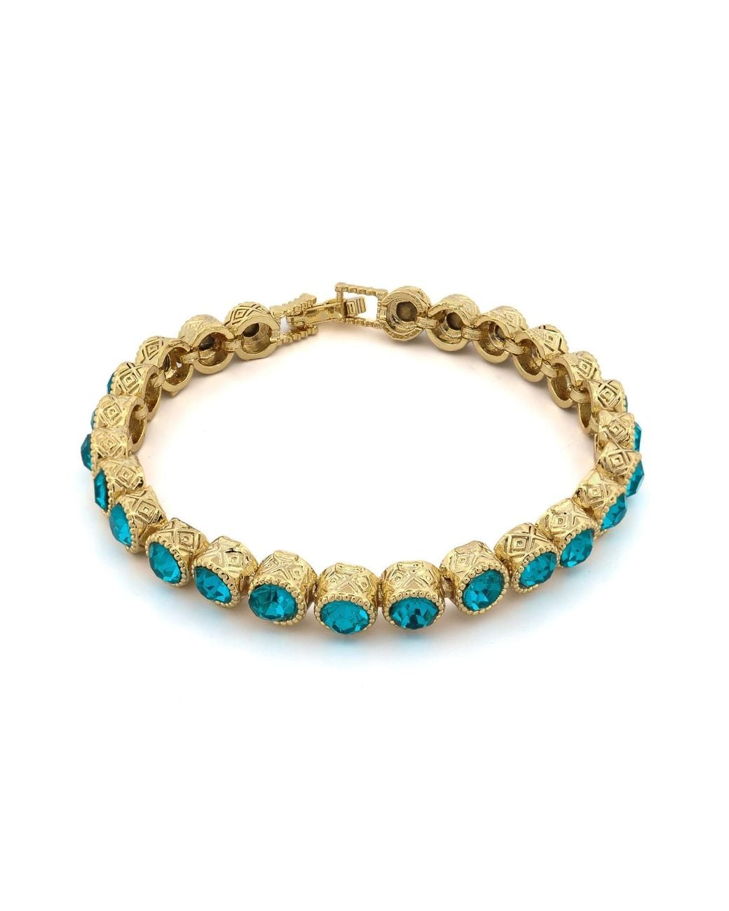 Ebru Jewelry Metallic Aquamarine Tennis Mystic Bracelet