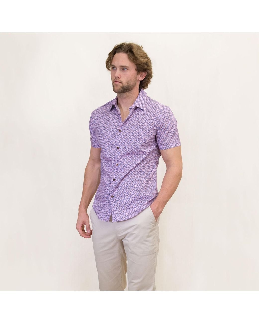 Lords of Harlech Purple Scott Floating Triangles Shirt for men