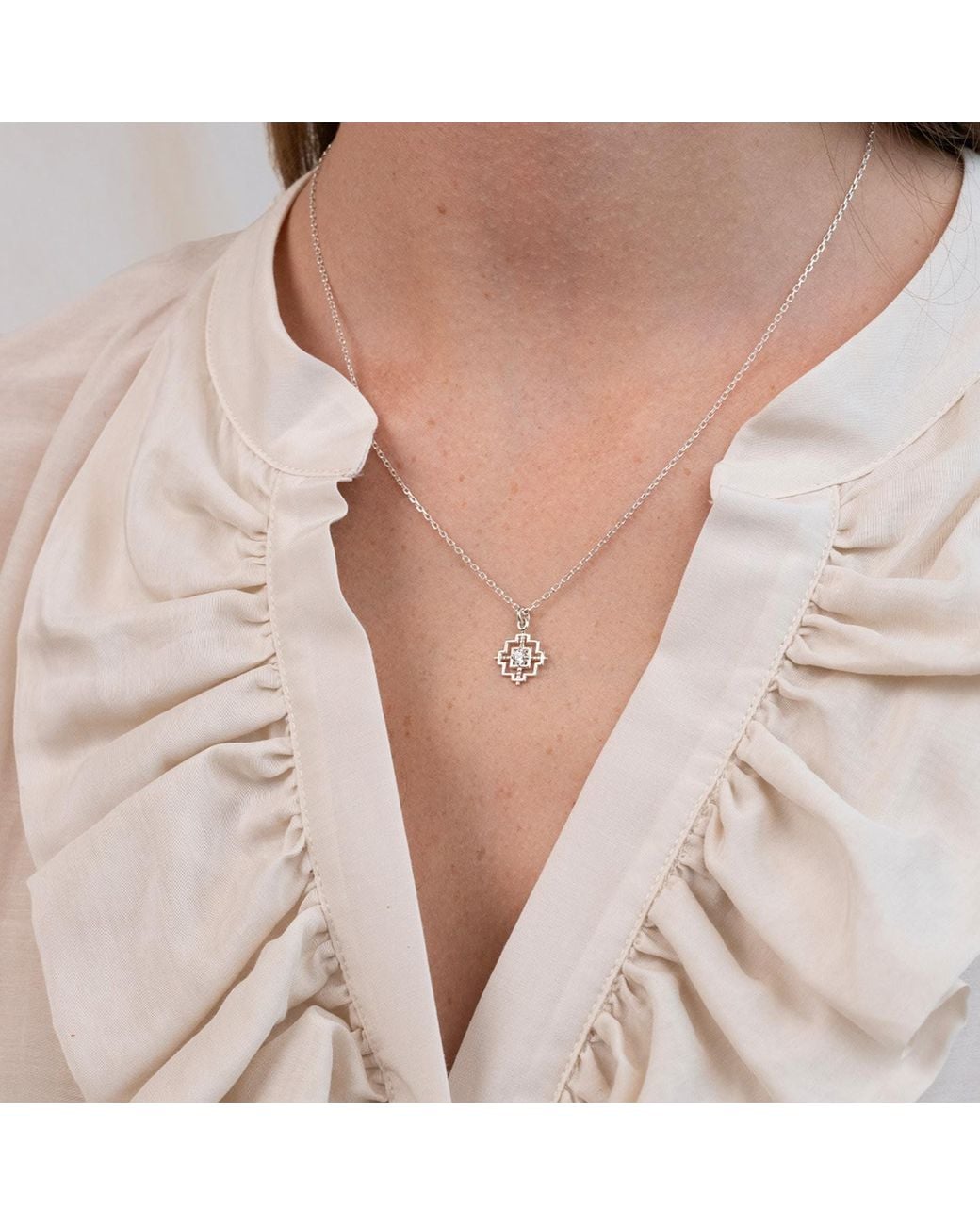 Zoe & Morgan Metallic Centred Necklace Zircon