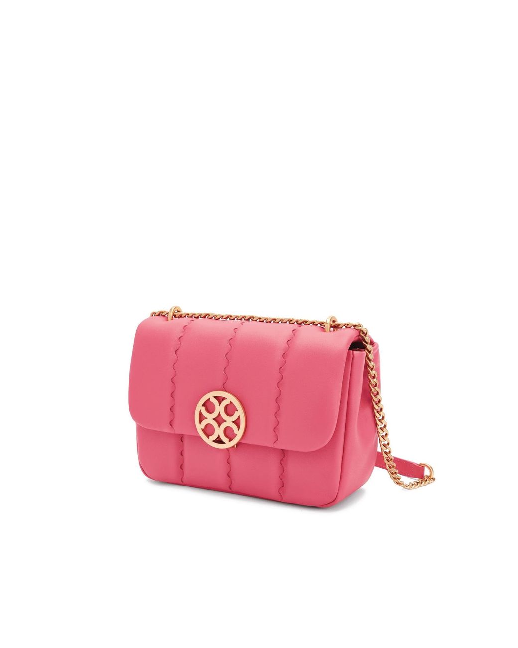 Orange Cube Pink Square Stitch Flap Bag