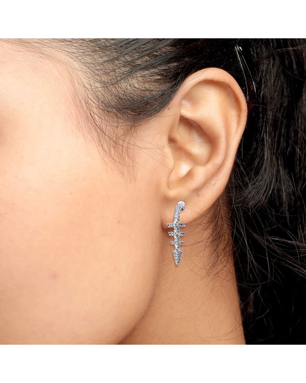 Artisan Metallic Diamond Spike Drop Earrings