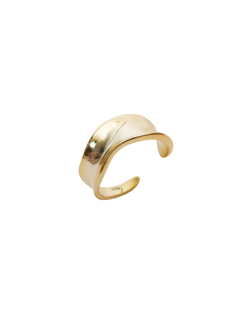 Spero London Metallic Large Contour Stack Sterling Ring