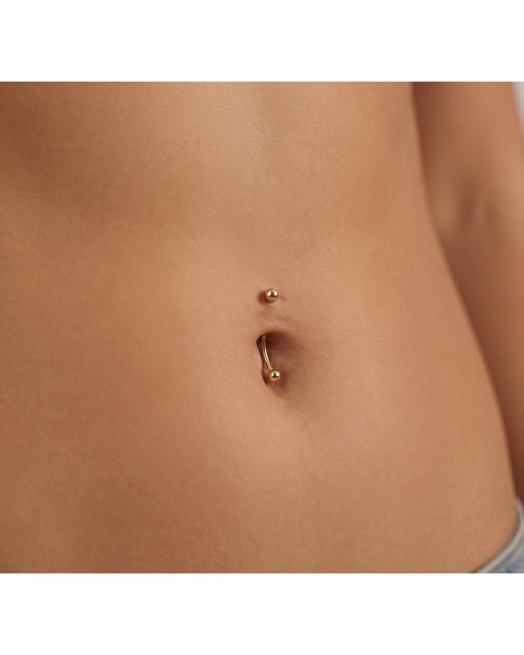 Zahav Jewelry Metallic 10K Solid 18G 12Mm Long Belly Ring