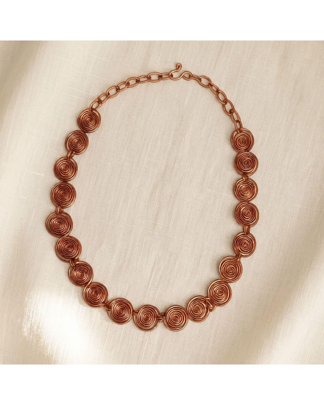 Anatoliacraft Brown Copper Spiral Statement Necklace
