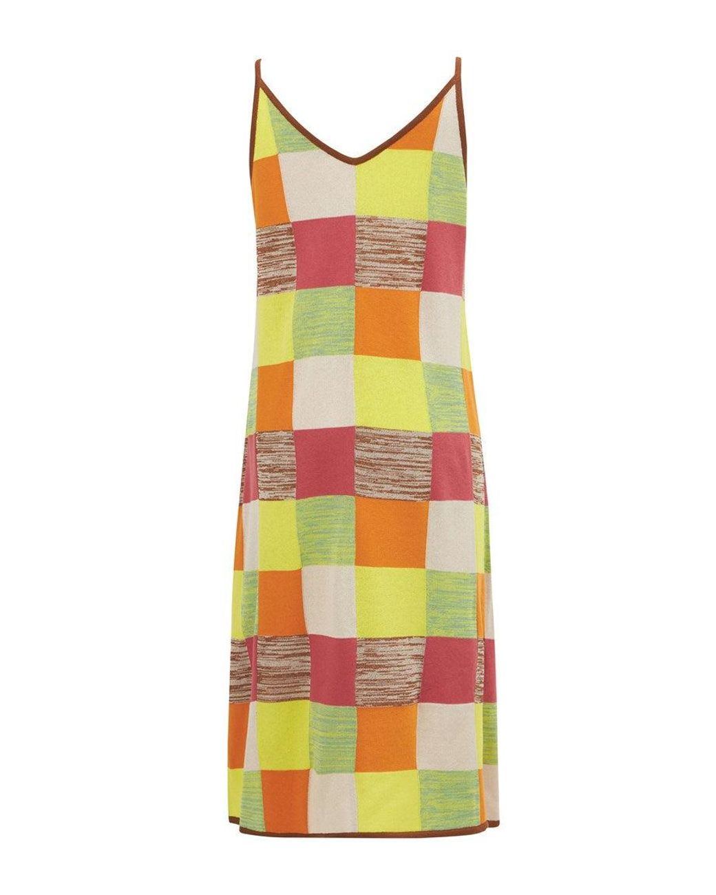 Peraluna Multicolor Bonjo Summer Patch Knit Strap Dress