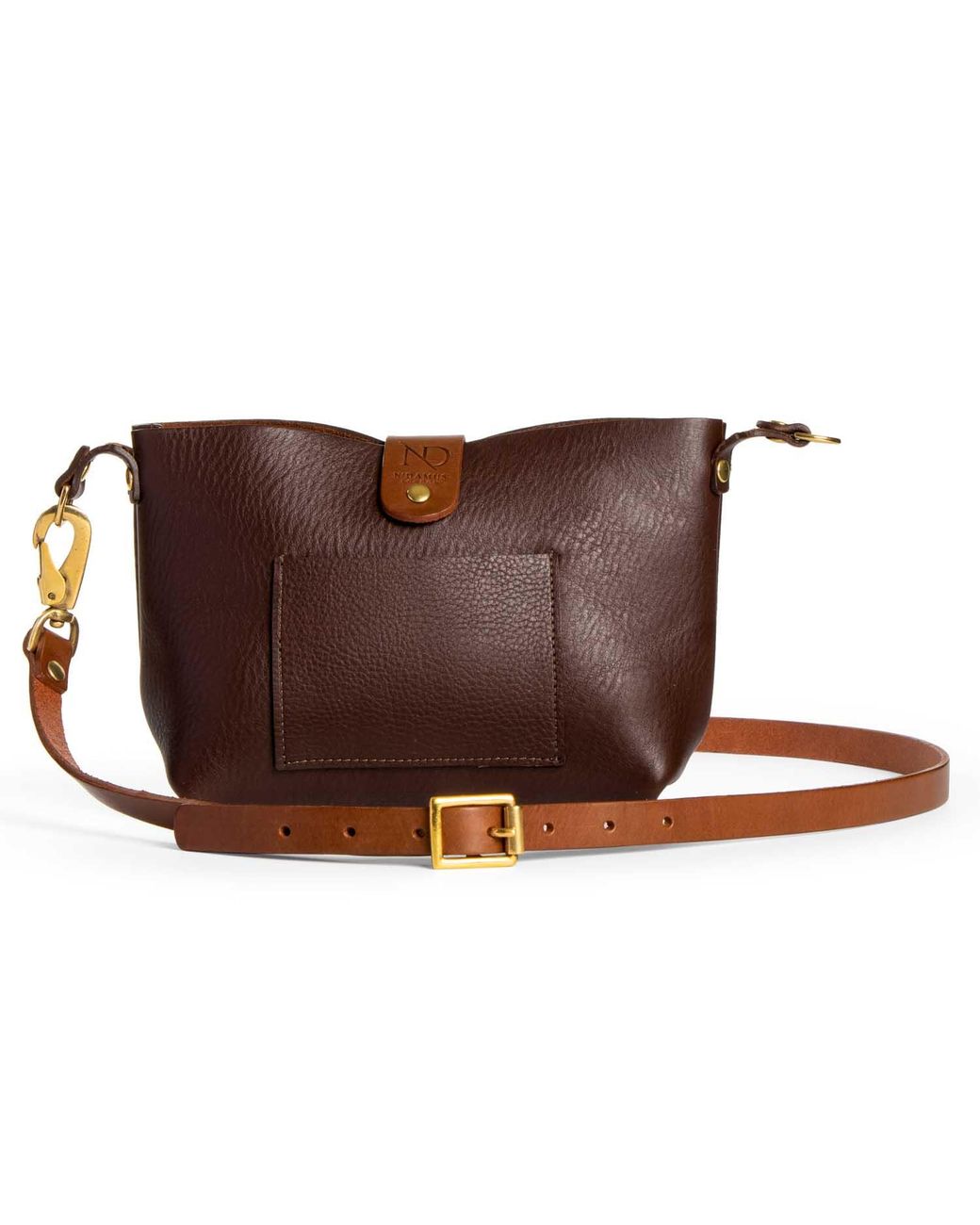 N'damus London Brown Mini Adanna Leather Crossbody Bag