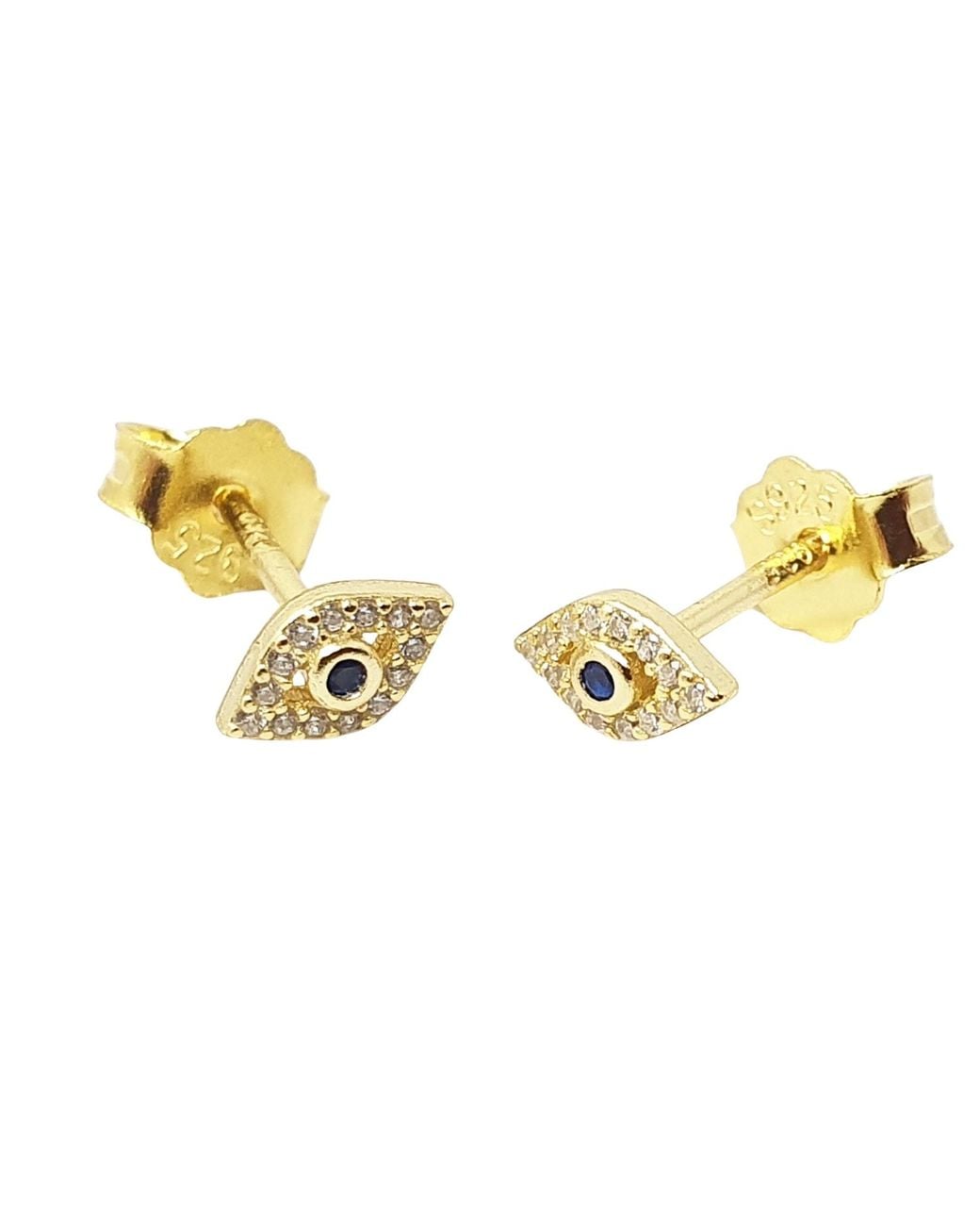 Sophelia Metallic Dainty Evil Eye Plated Minimalist Stud Earrings