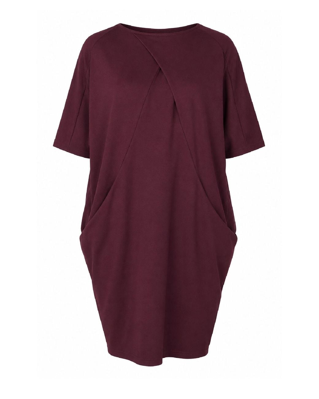 Conquista Purple Architectural Cocoon Jersey Dress